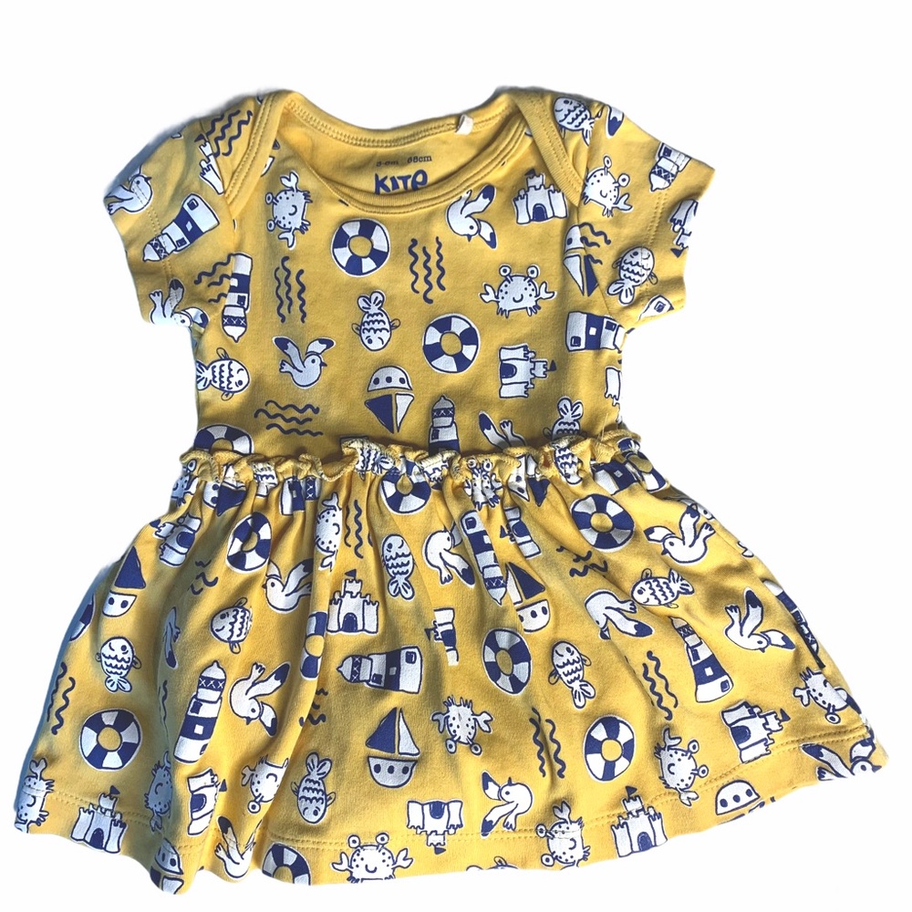 Kite 3/6M yellow beach summer dress EUC